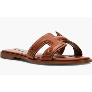 Steven New York Sandals Size 8.5 Brown Open Toe Studded in Cognac